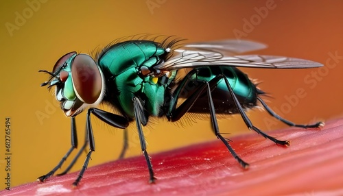 a closeup macro shot of a small tiny fly insect
