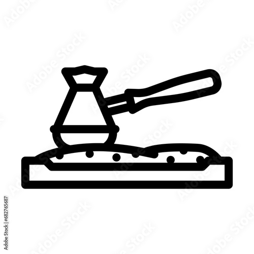 turkish coffee sand cuisine line icon vector. turkish coffee sand cuisine sign. isolated contour symbol black illustration