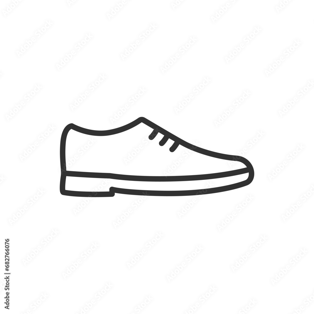 Men's shoe, linear icon. Line with editable stroke Men's shoe, linear icon. Line with editable stroke