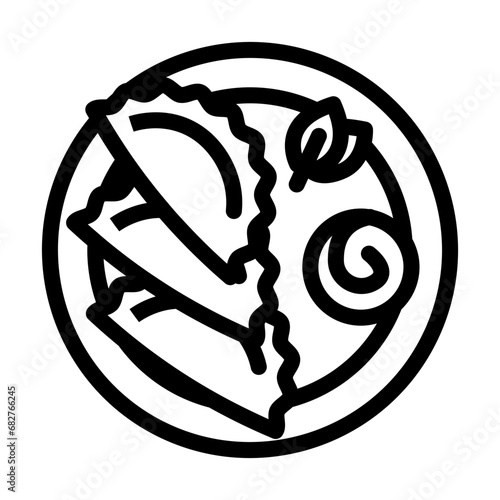 manti dumplings turkish cuisine line icon vector. manti dumplings turkish cuisine sign. isolated contour symbol black illustration