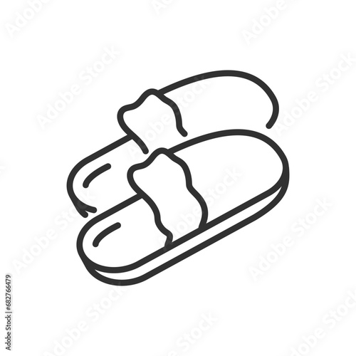 Slippers, linear icon. Line with editable stroke
