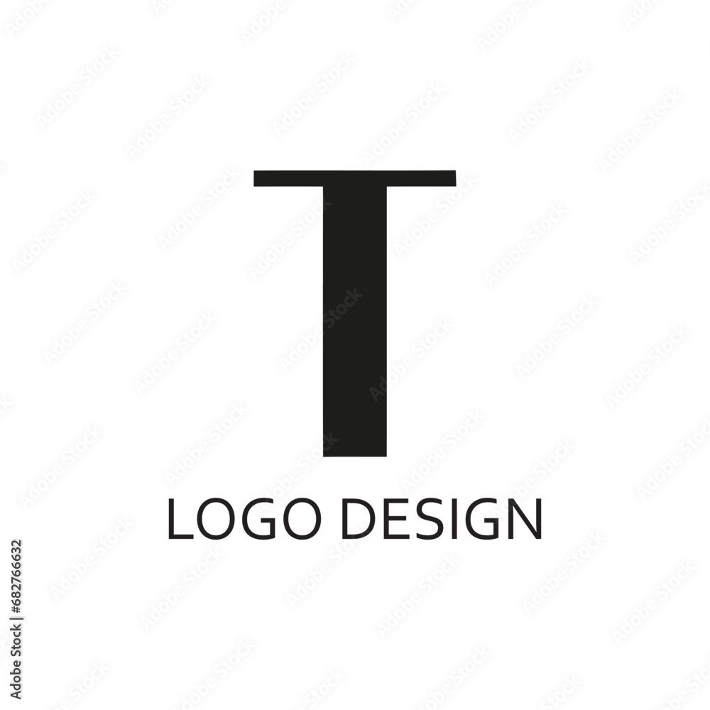 Simpel Black Letter T For Logo Design Company