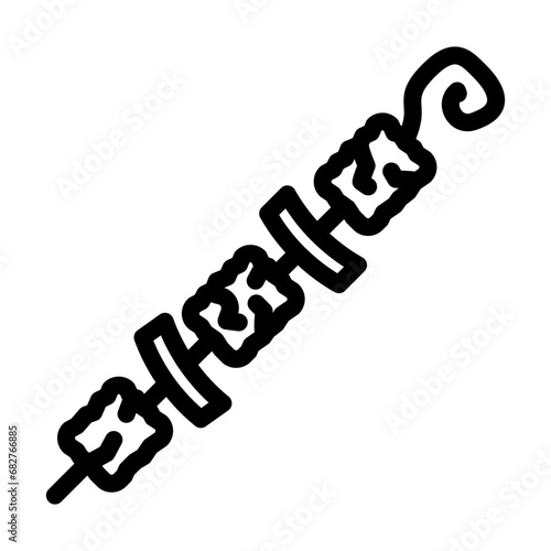 kebab skewer turkish cuisine line icon vector. kebab skewer turkish cuisine sign. isolated contour symbol black illustration