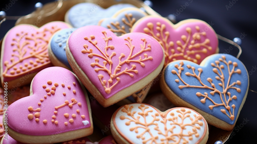 heart shaped cookies on a plate heart shaped cookies on a plate