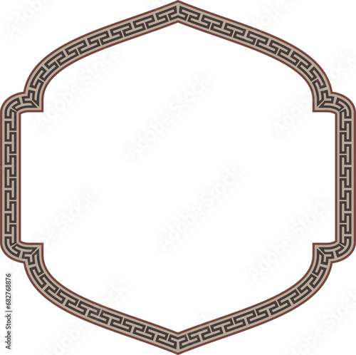 Square shape vintage frames horizontal old Greek key pattern Greek meander pattern antique retro vintage meander old-fashioned design picture frame art and craft borders element decorate isolated back