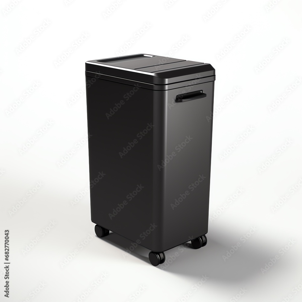 a black rectangular object with wheels a black rectangular object with wheels