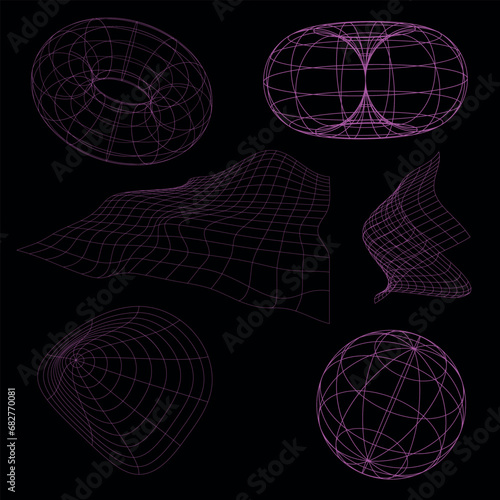 abstract background with glowing lines  wireframe graphics