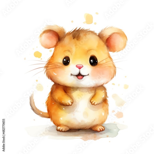 a watercolor of a mouse