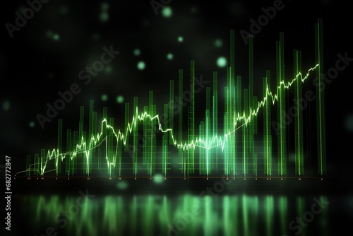 a green graph with lines and dots