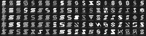 collection abstract letter S logo design. modern logotype S design with white color. vector illustration