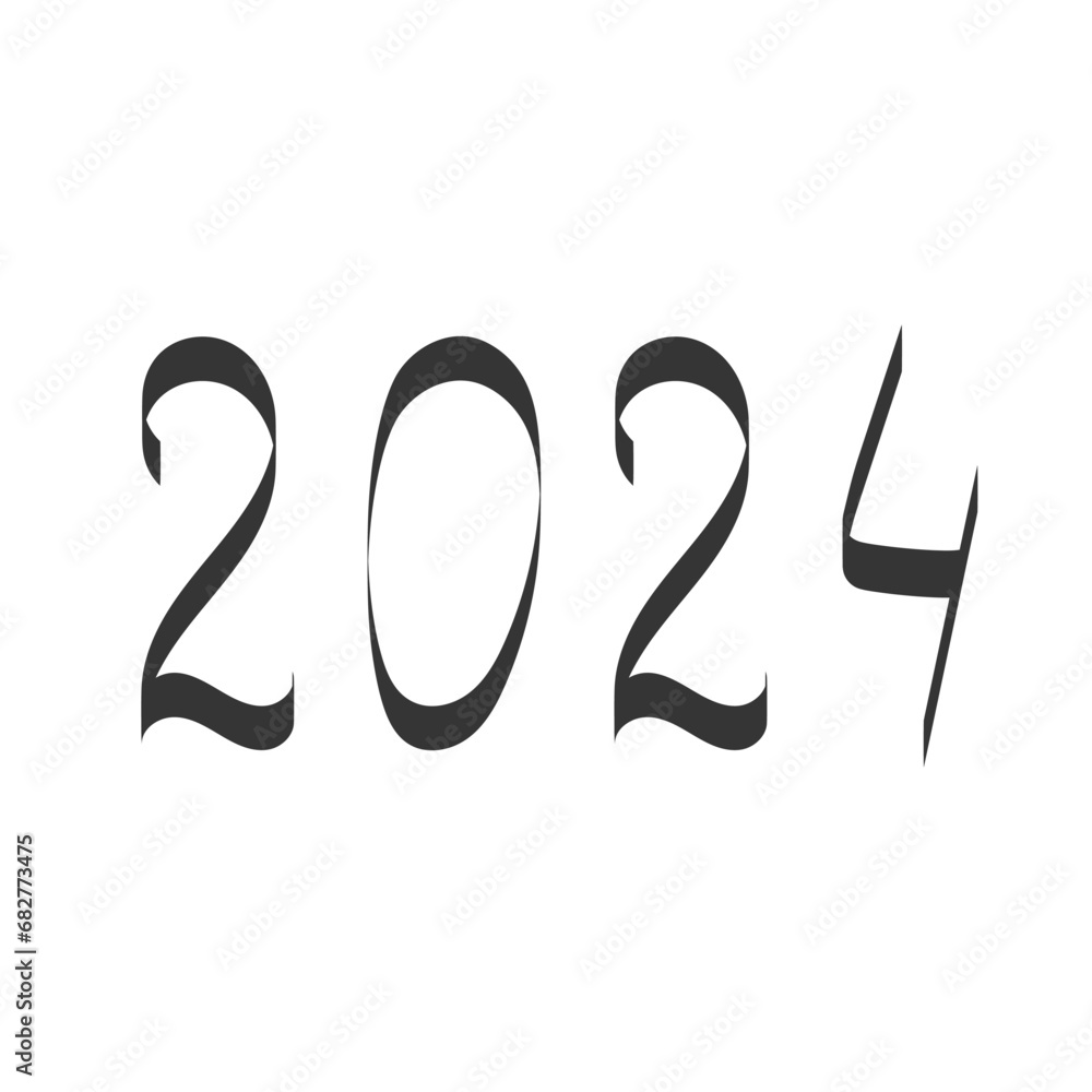 2024 hand drawn numbers. Calligraphy fonts, lettering. Decorative elements for calendar. Happy 2024 new year. Vector 2024 hand drawn numbers. Calligraphy fonts, lettering. Decorative elements for calendar. Happy 2024 new year. Vector
