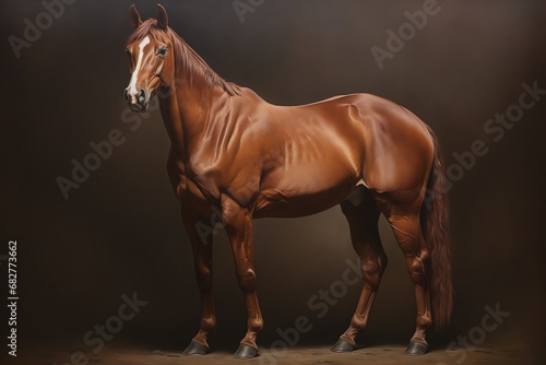 a horse standing in a dark room