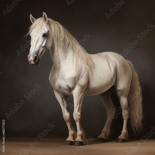 a white horse with long mane