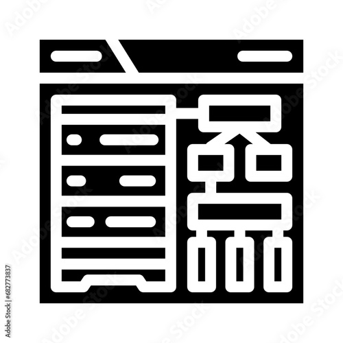 schema development database glyph icon vector. schema development database sign. isolated symbol illustration