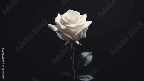 a white rose with water drops on it
