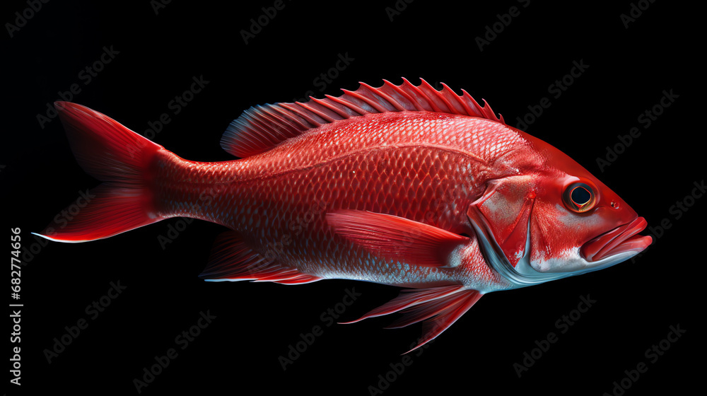 a red fish with a black background a red fish with a black background