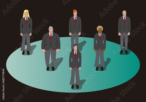 Equipo de trabajo. Trabajo en equipo. Ejecutivas y ejecutivos. Inclusión y diversidad. Grupo de trabajo. Unidad. Negocios