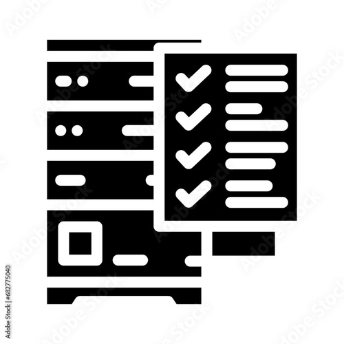 data validation database glyph icon vector. data validation database sign. isolated symbol illustration