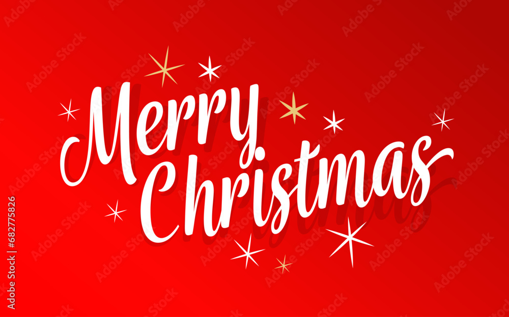 Merry Christmas on  red background