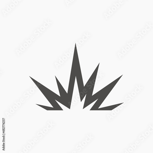 Explosion, boom, bomb, wick, danger icon vector. Flat style