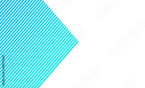 Turquoise blue striped banner background. PNG illustration.