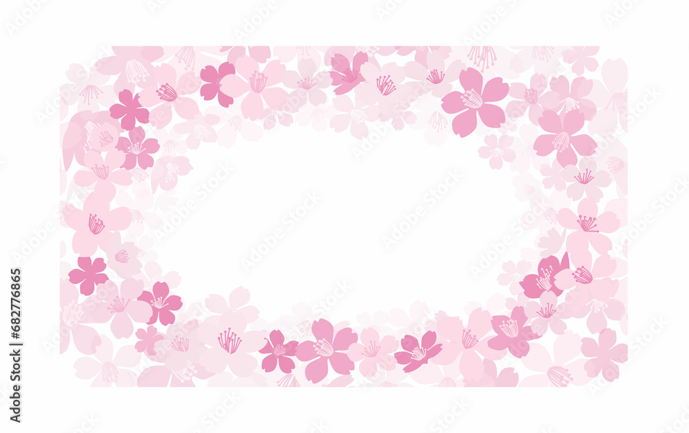 Cherry blossoms frame illustration 桜のフレームの背景素材