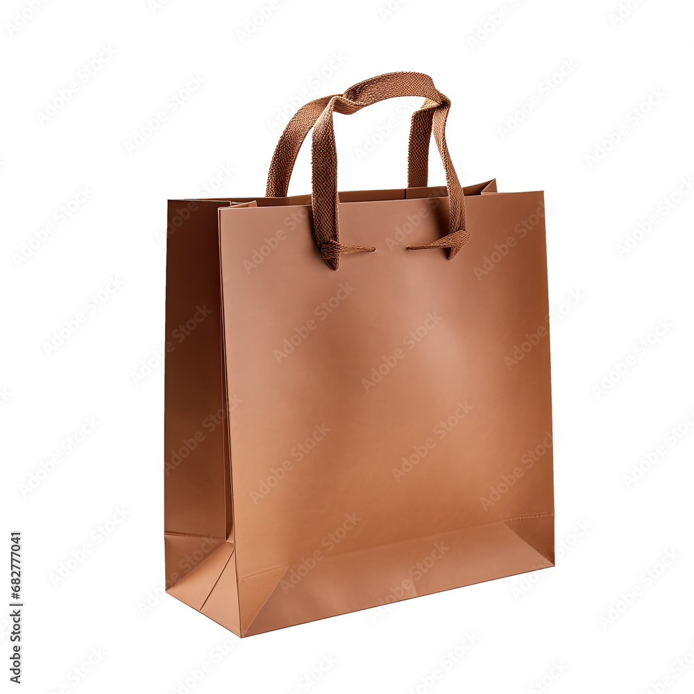 Brown shopping bag on transparent background. Brown shopping bag on transparent background.