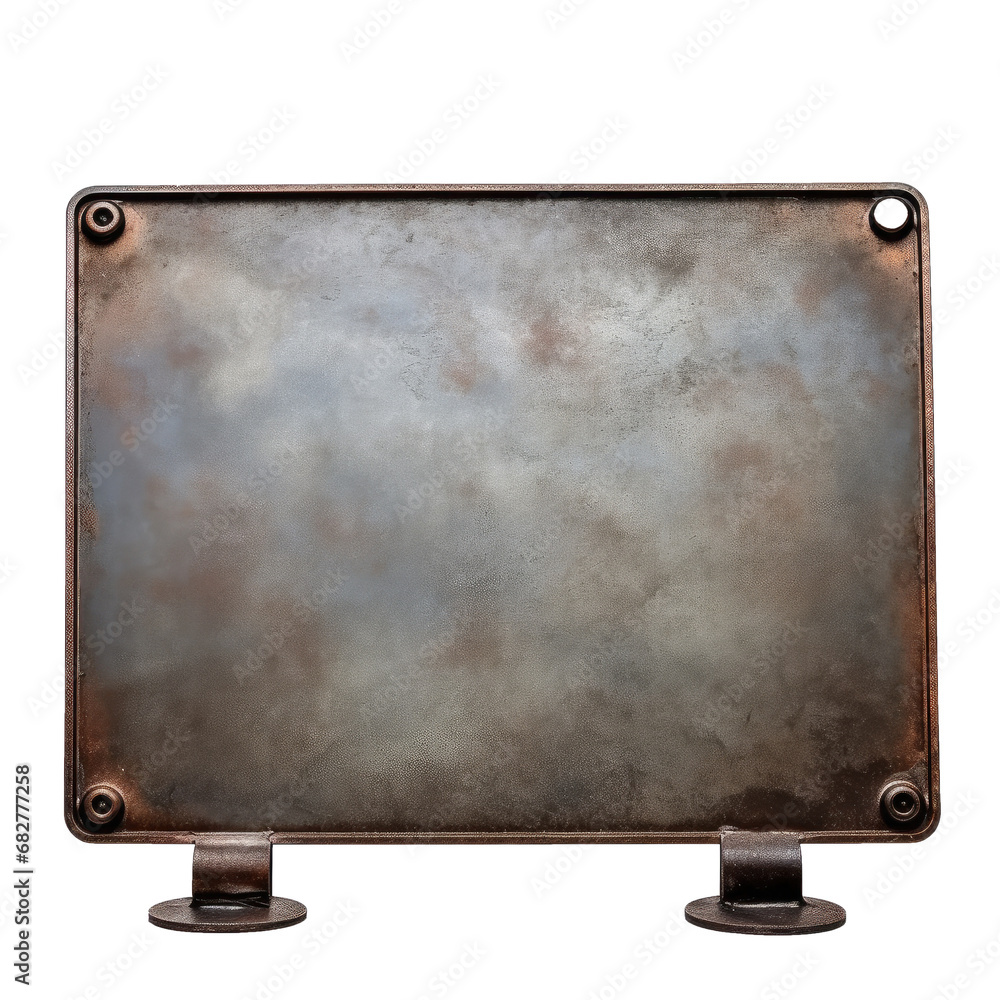 Obraz premium Empty metal sign on transparent background.