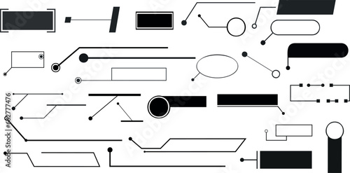 Callout Titles Vector Set. Digital Callout Bar Labels, Information Boxes, Speech Bubbles. Essential Design Elements for Graphic Design