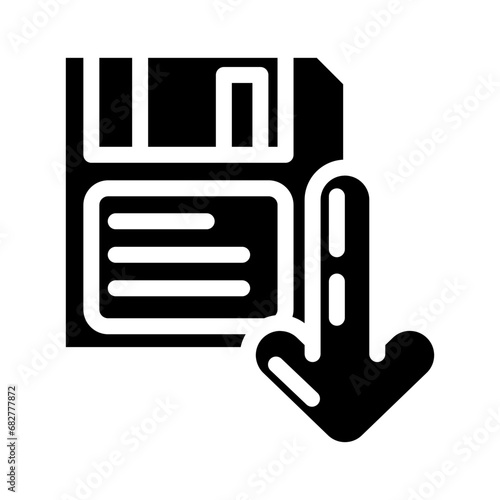 floppy disk saving loading data glyph icon vector. floppy disk saving loading data sign. isolated symbol illustration