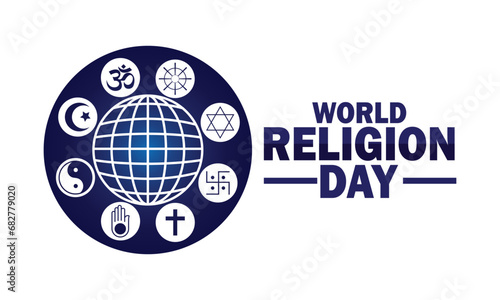 World Religion Day Vector illustration. Suitable for greeting card, poster and banner