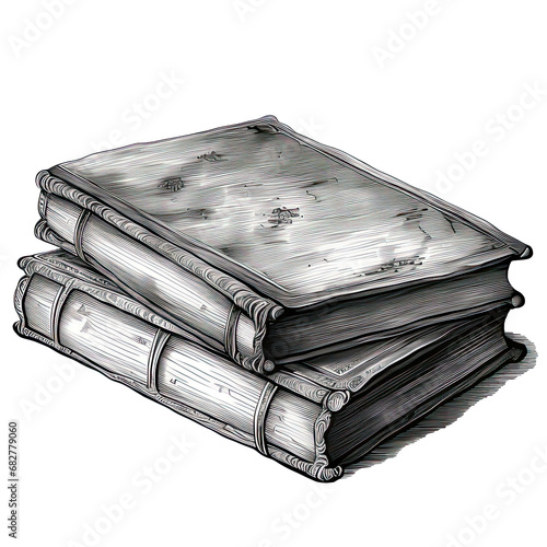 Transparent vintage black book clipart, cut out old book design