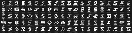 collection abstract letter S logo design. modern logotype S design with white color. vector illustration