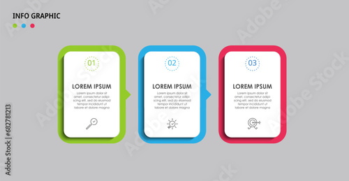 Vector Infographic design business template with icons and 3 options or steps.