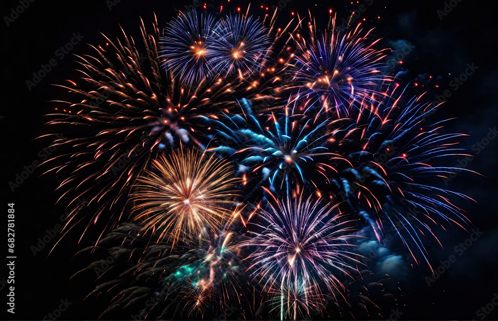 Fireworks in New Year. Fireworks in New Year.