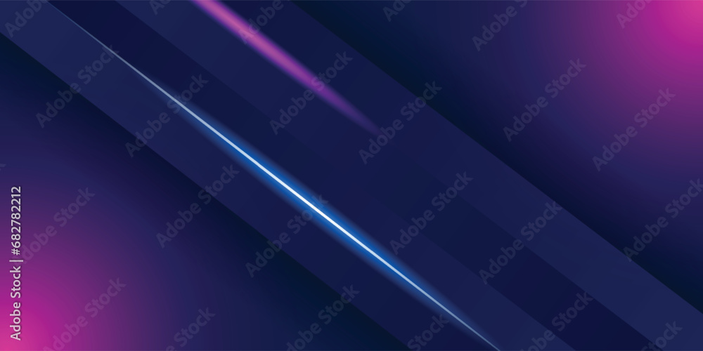 Abstract luxury glowing curved lines overlapping on dark blue background. Premium award design template. Eps 10