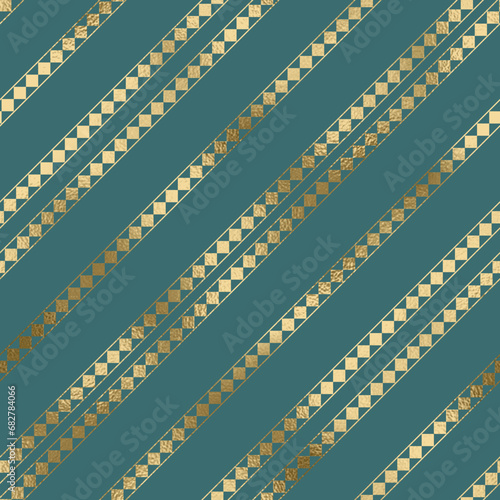 geometrisches nahtlos Muster gold grün