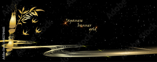Japanese style Hand drawn vector . Line art style design. Concept traditional Asian holiday card.