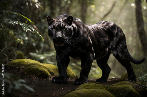 Black Panther in Jungle Portrait