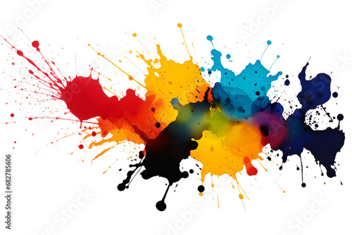 Ink Bursts Isolated on Transparent Background. Ai