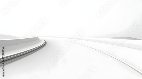 Vector Curved road with white lines isolated on white background. Generative AI.