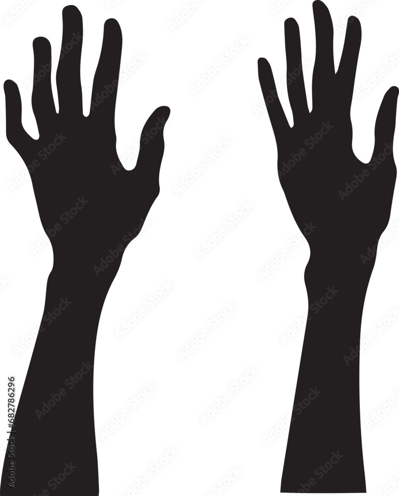 Hanging Hand silhouette vector illustration