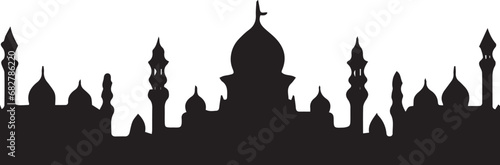Silhouette of a minimal mosque vector illustration