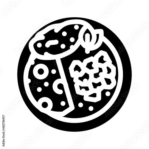 iskender kebab turkish cuisine glyph icon vector. iskender kebab turkish cuisine sign. isolated symbol illustration