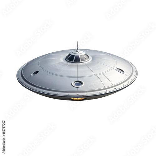 Extraterrestrial Solitude: A UFO Isolated on transparent background,png