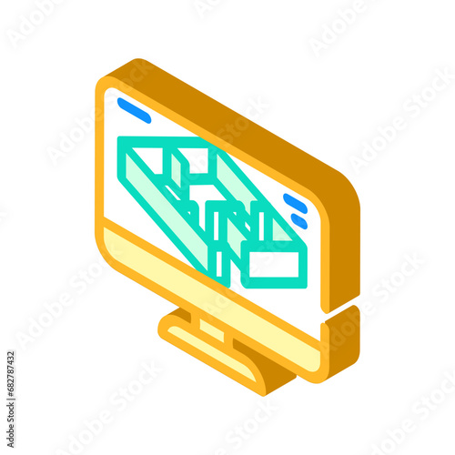 3d modeling architectural drafter isometric icon vector. 3d modeling architectural drafter sign. isolated symbol illustration