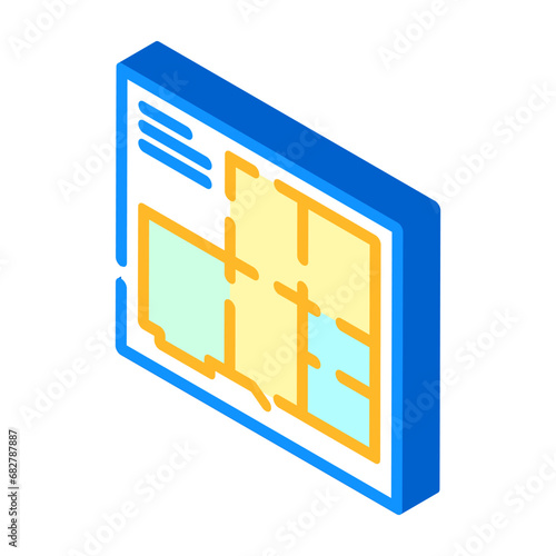 floor plans architectural drafter isometric icon vector. floor plans architectural drafter sign. isolated symbol illustration