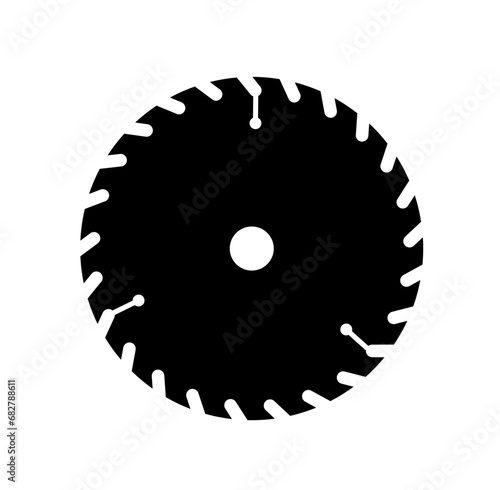 Circular saw. Rotary flat blades saw machine, cut teeth machine for carpentry, machine for wood construction. Vector