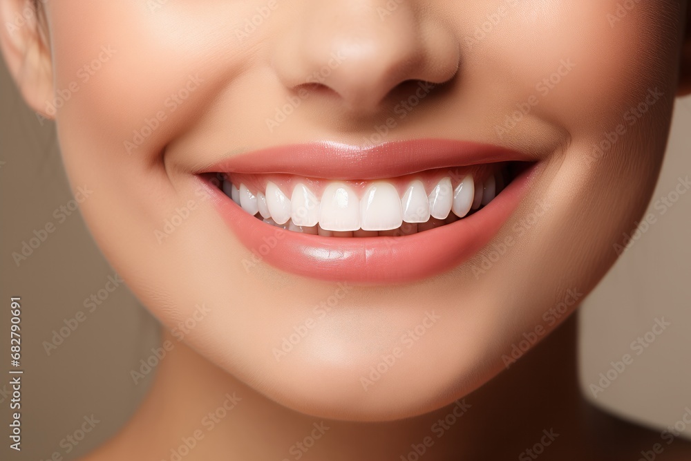 Beautiful young woman with healthy teeth on light background, closeup Beautiful young woman with healthy teeth on light background, closeup