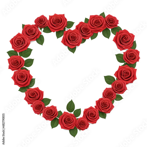 Romantic Gesture: A Study in Floral Hearts isolated on transparent background,png